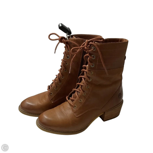 Boots Ankle Heels By Timberland In Brown, Size: 7.5
