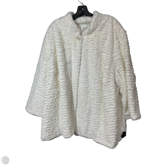 Coat Faux Fur & Sherpa By Alfred Dunner In White, Size: 2x