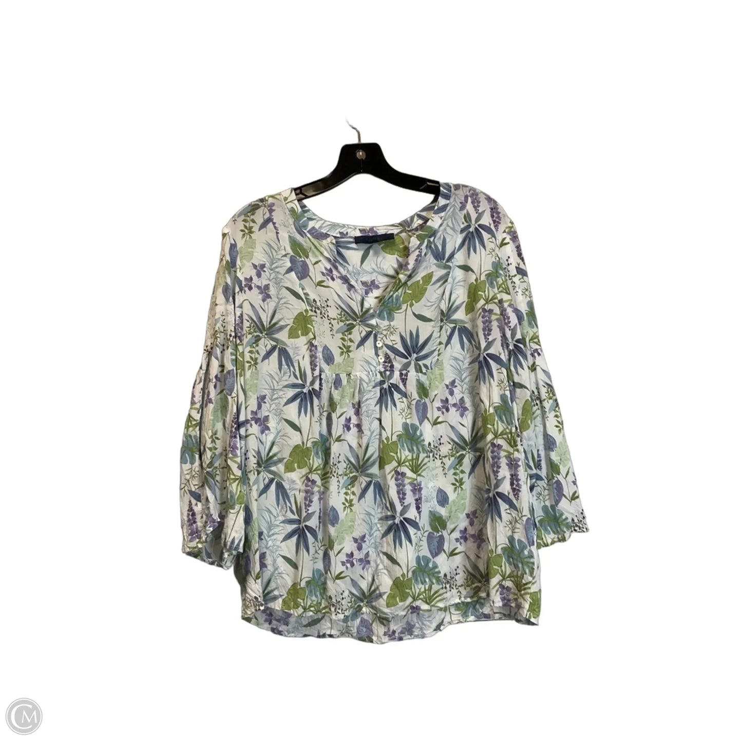 Top Long Sleeve By Rachel Roy In Floral Print, Size: L