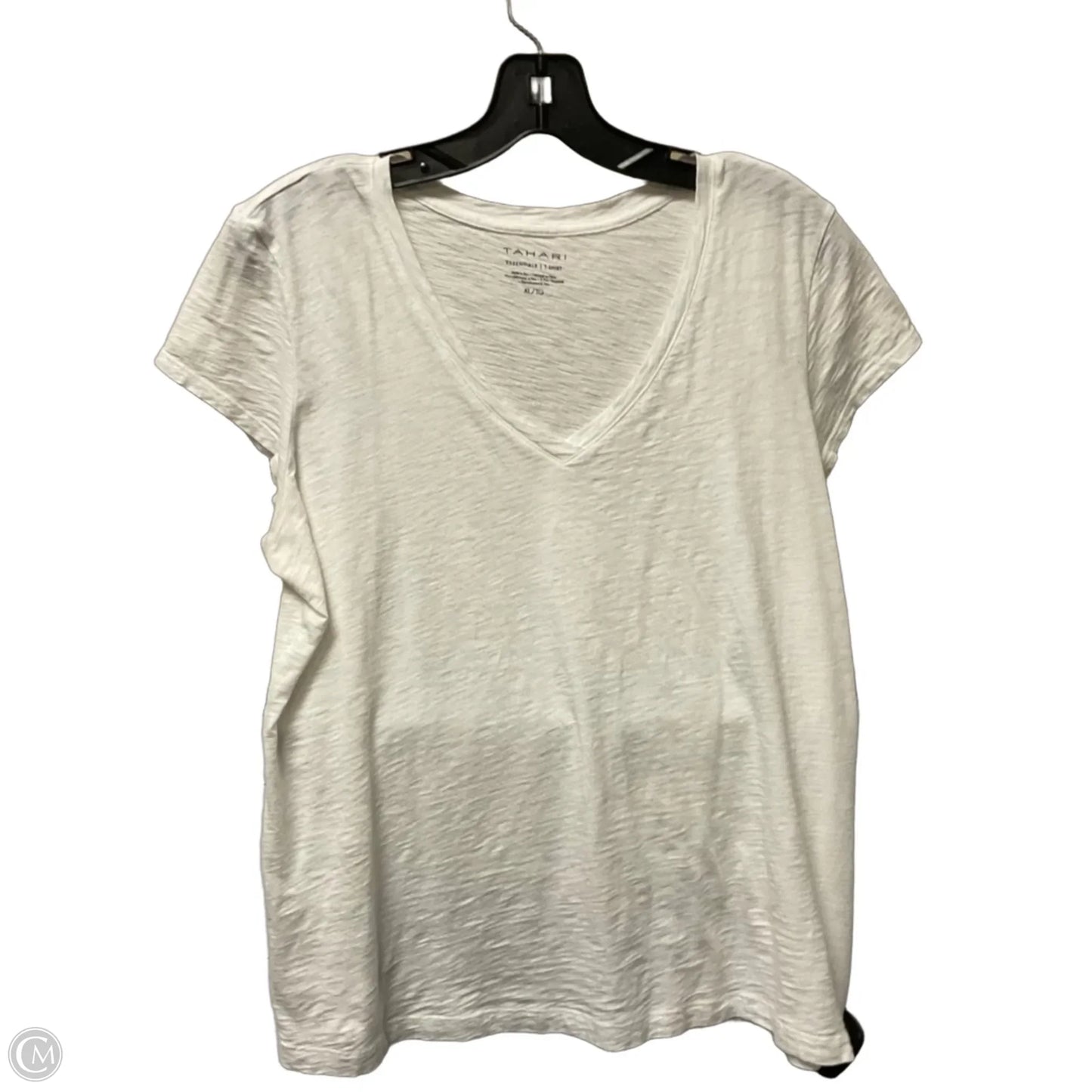 Top Short Sleeve Basic By Tahari In White, Size: Xl
