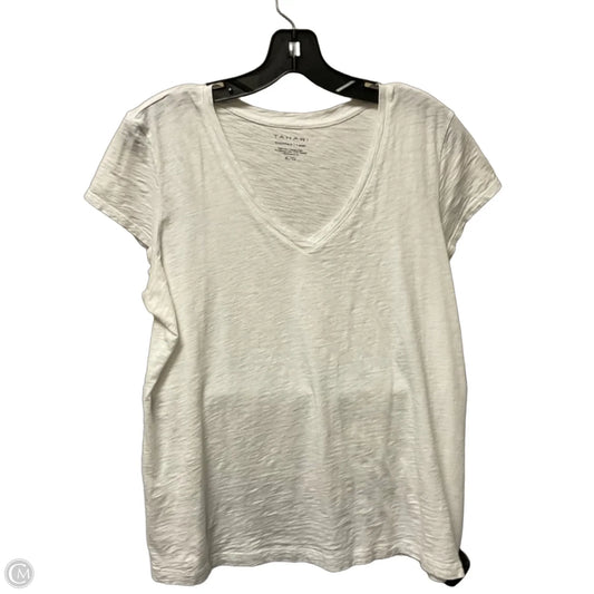 Top Short Sleeve Basic By Tahari In White, Size: Xl