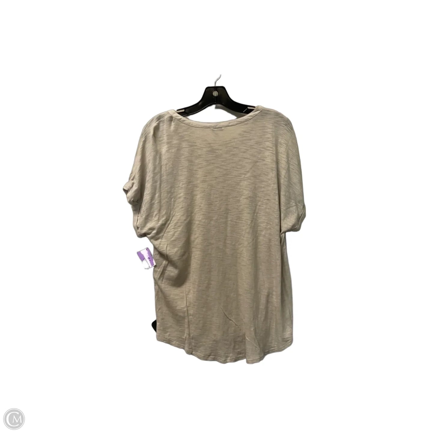 Top Short Sleeve Basic By Lucky Brand In Tan, Size: L