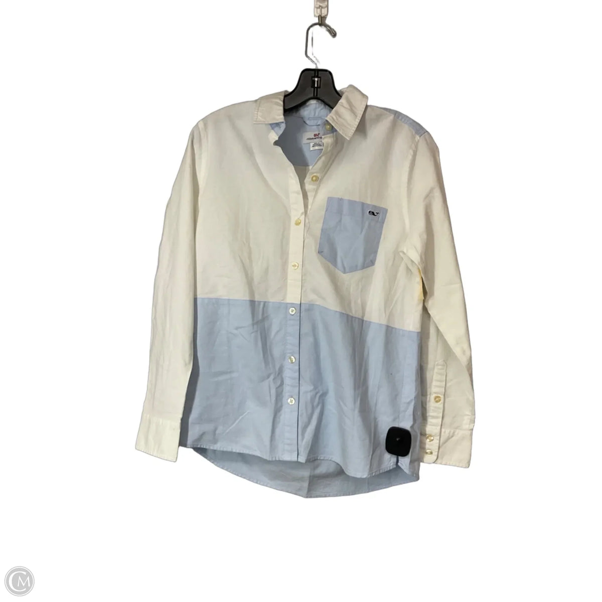 Top Long Sleeve By Vineyard Vines In Blue & White, Size: 2