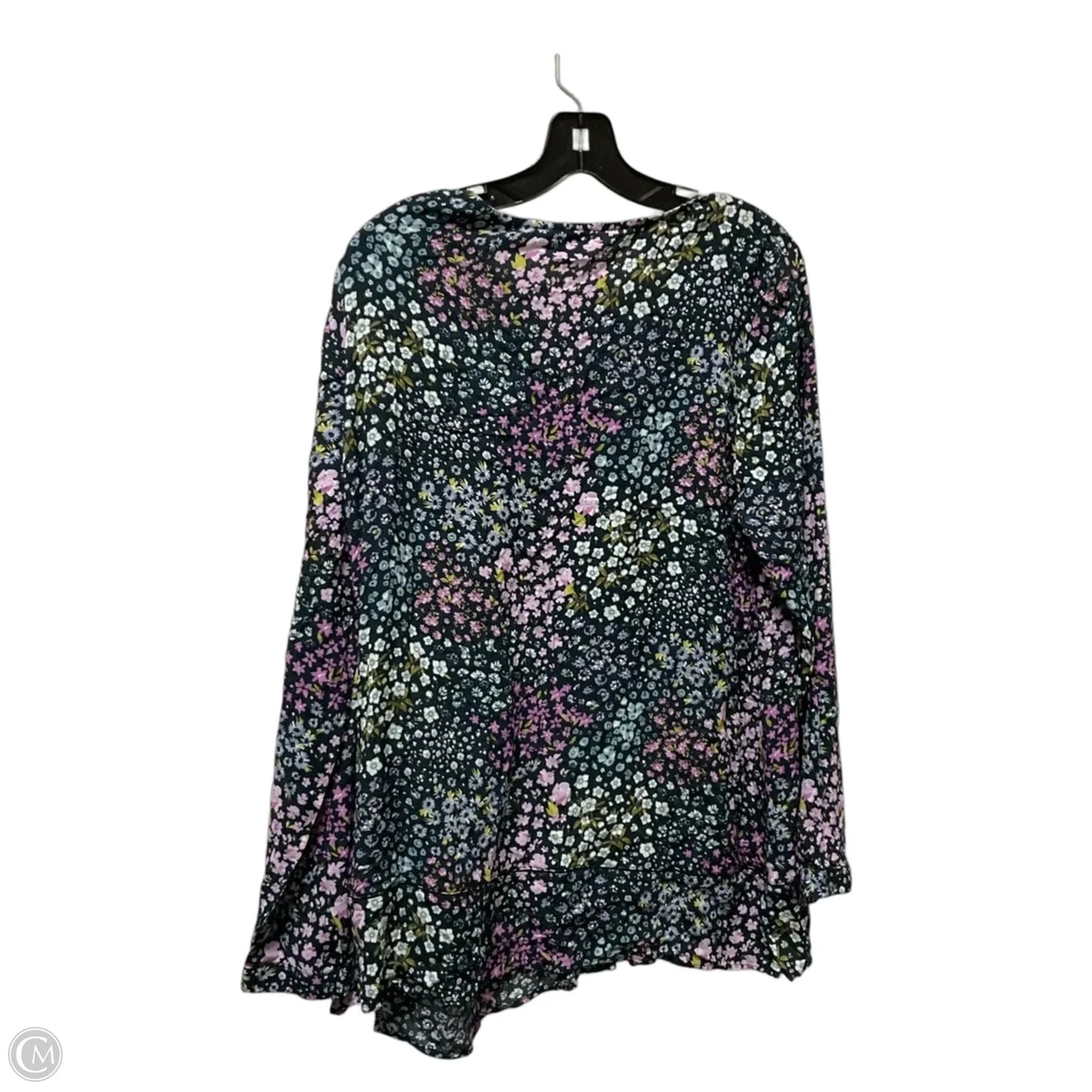 Top Long Sleeve By J. Jill In Floral Print, Size: L
