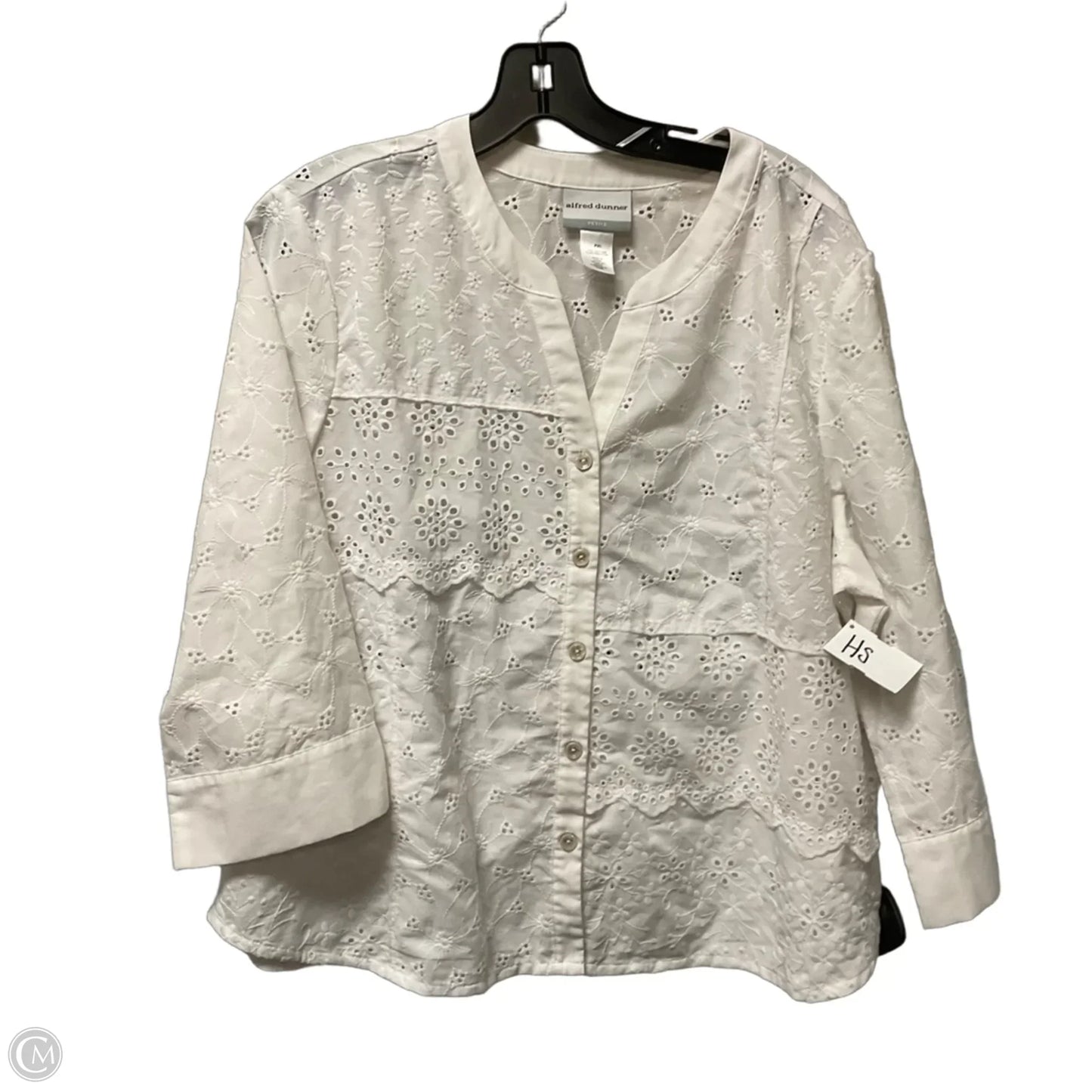 Top 3/4 Sleeve By Alfred Dunner In White, Size: Xlp