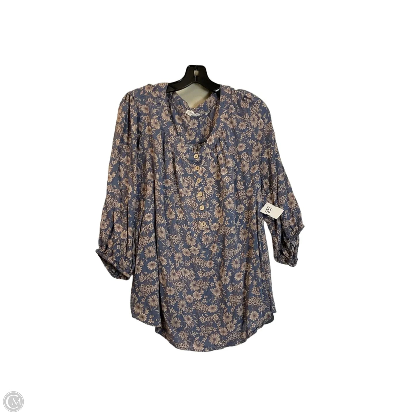 Top Long Sleeve By Cupio In Floral Print, Size: 2x