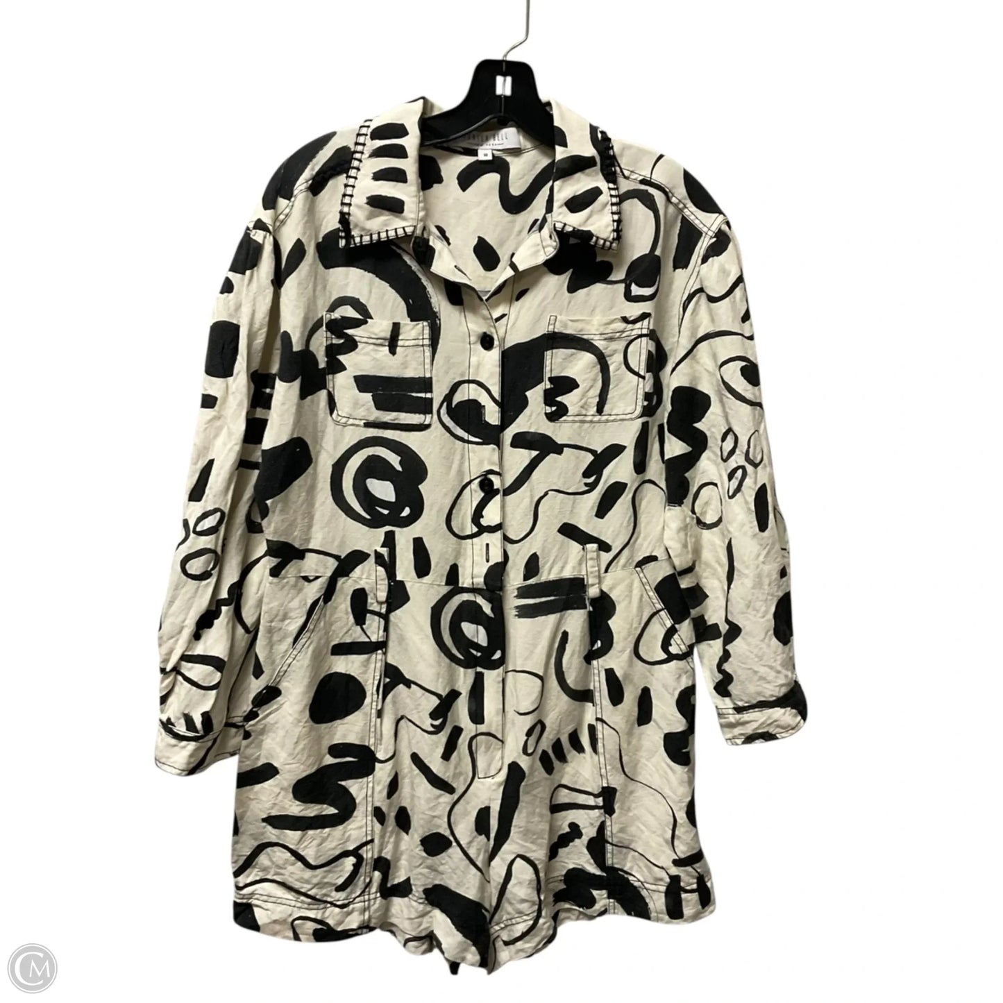 Shortalls By Hunter Bell In Black & Cream, Size: M