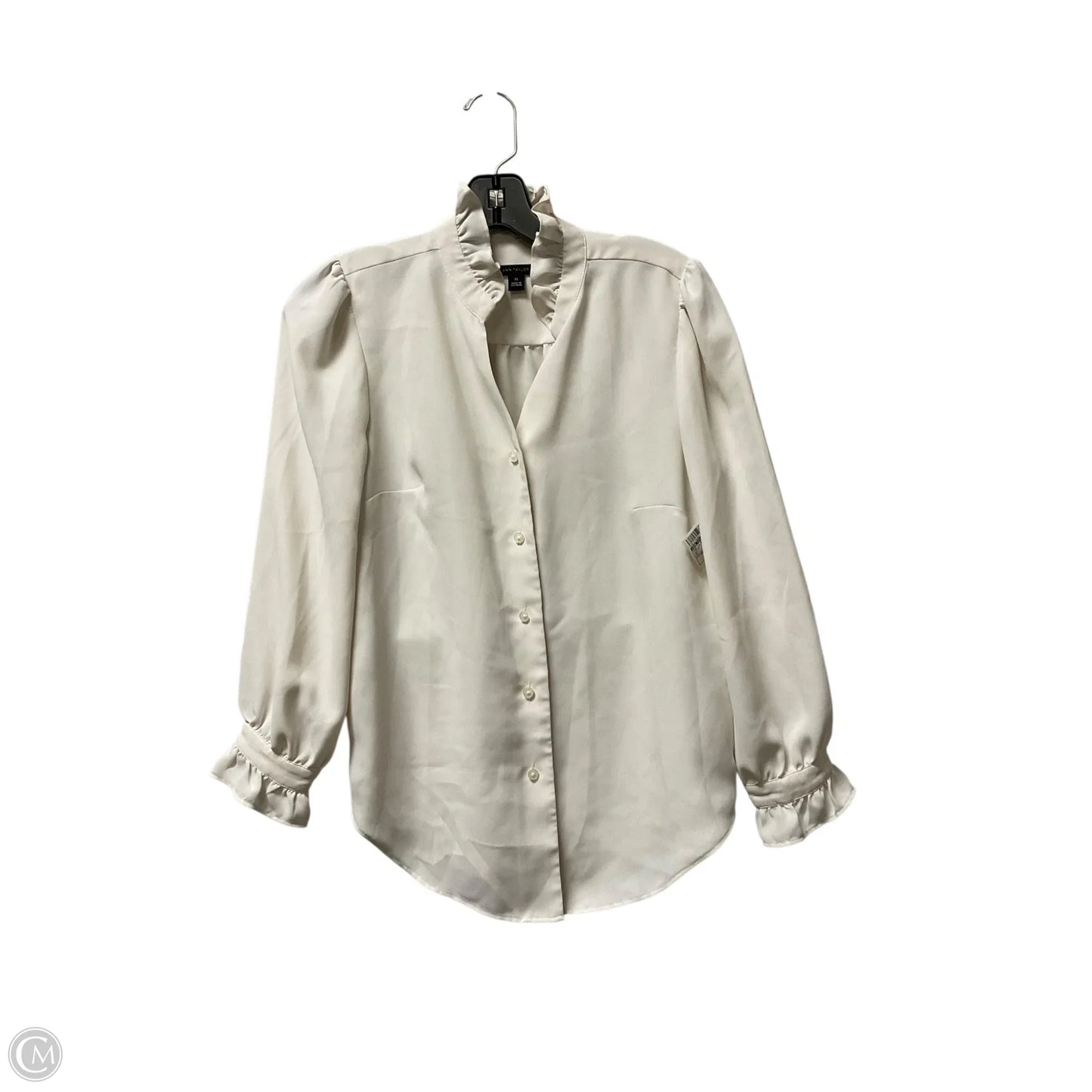 Top Long Sleeve Basic By Ann Taylor In White, Size: Xs