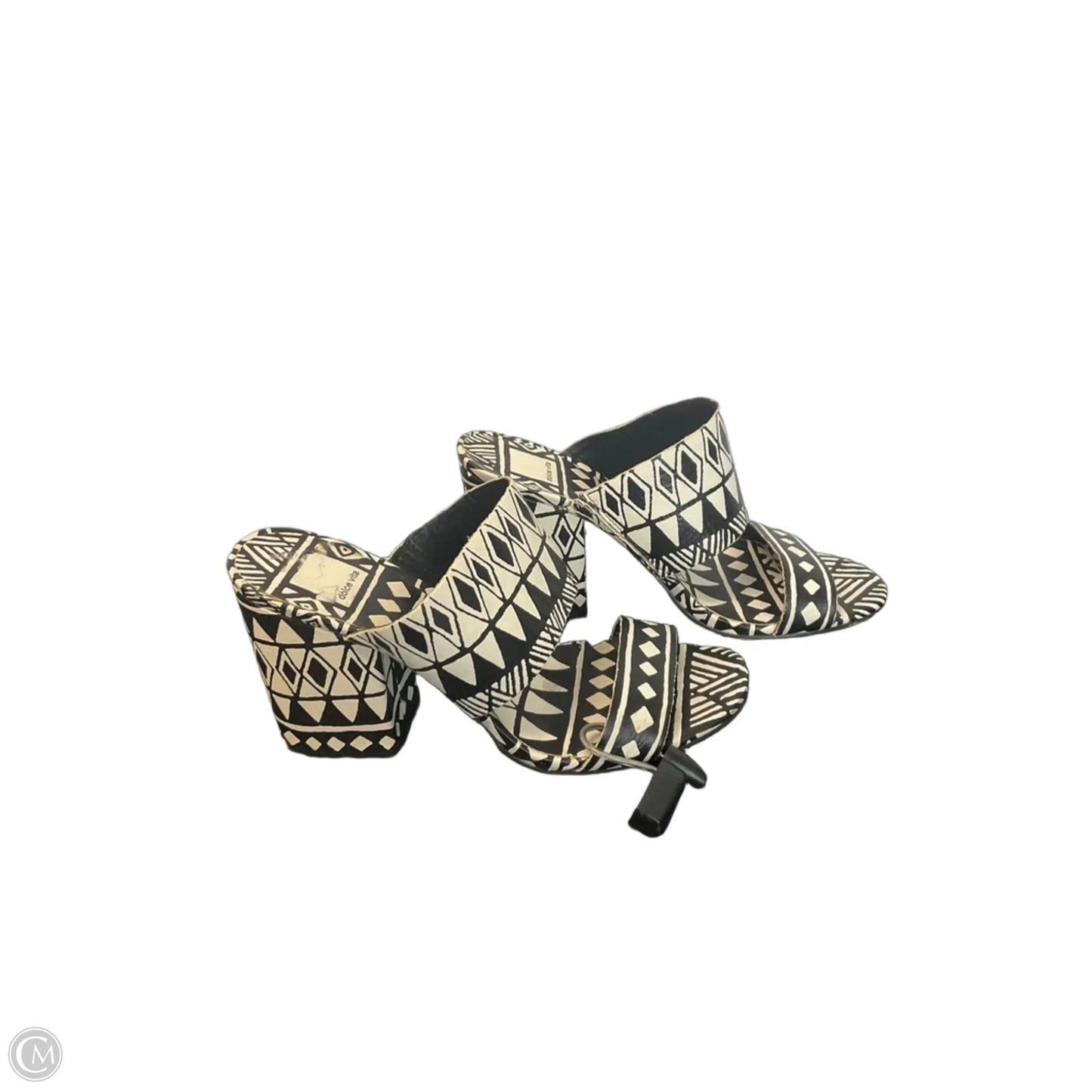 Sandals Heels Block By Dolce Vita In Black & Cream, Size: 8
