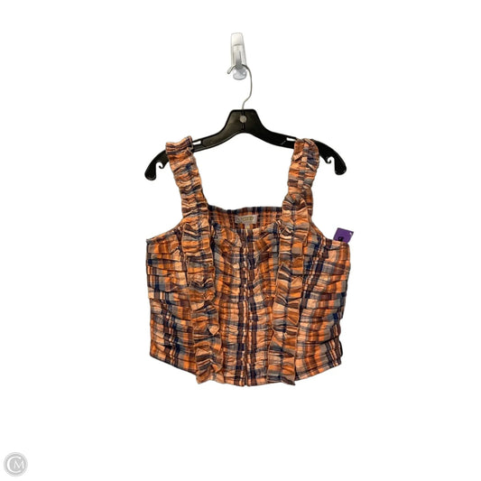 Top Sleeveless By Cmc In Plaid Pattern, Size: M