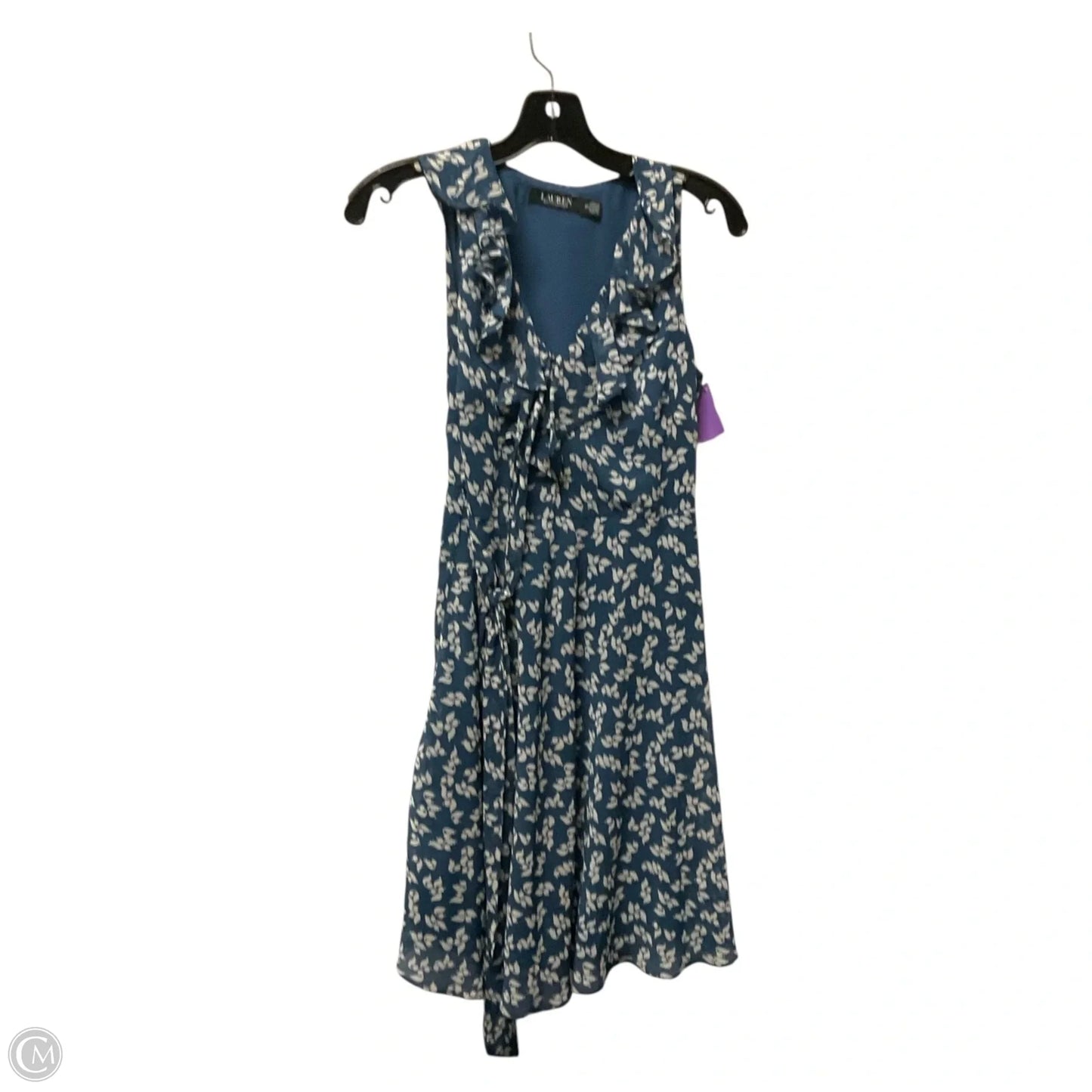 Dress Party Midi By Lauren By Ralph Lauren In Blue & White, Size: 2