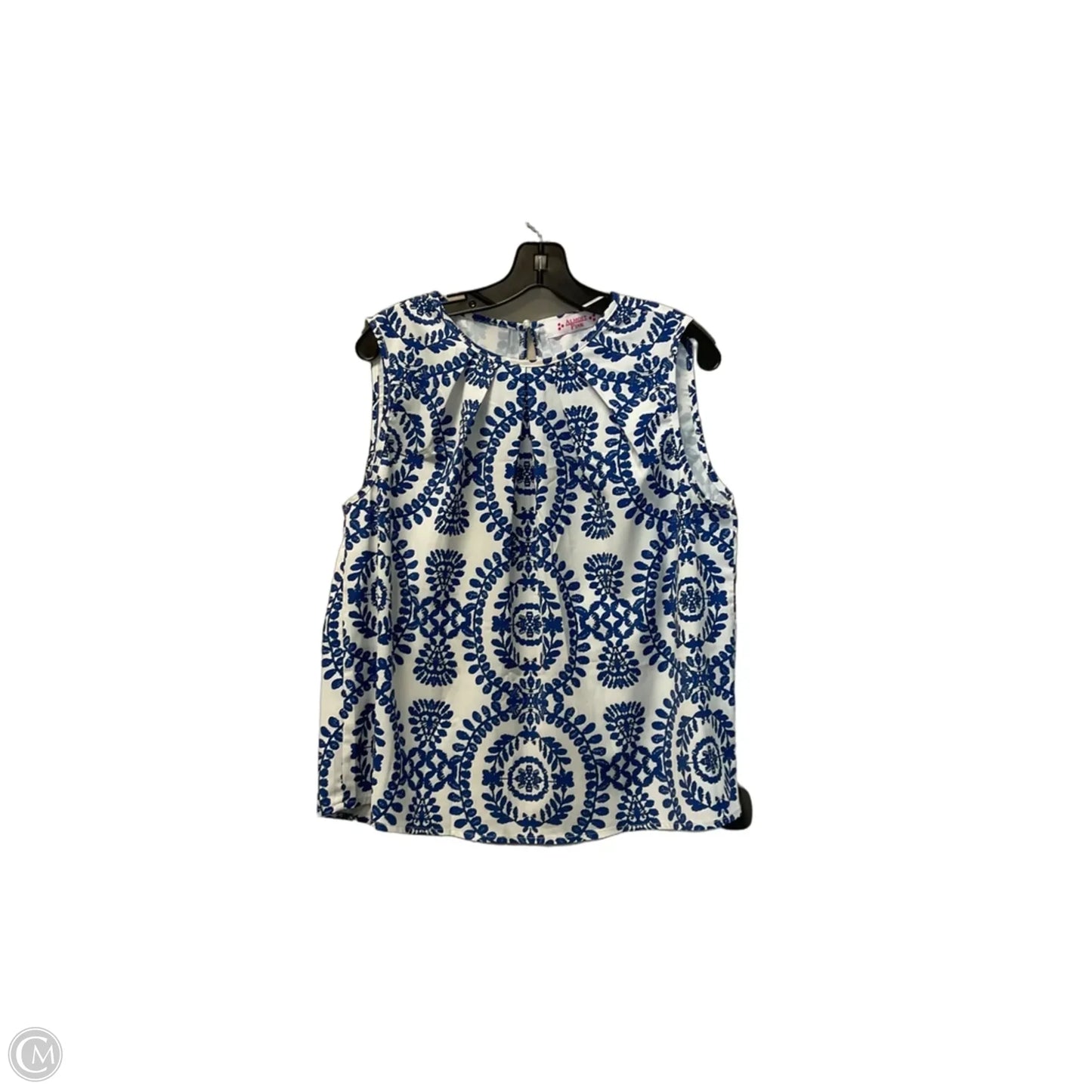 Top Sleeveless By Almost Pink In Blue & White, Size: Xl