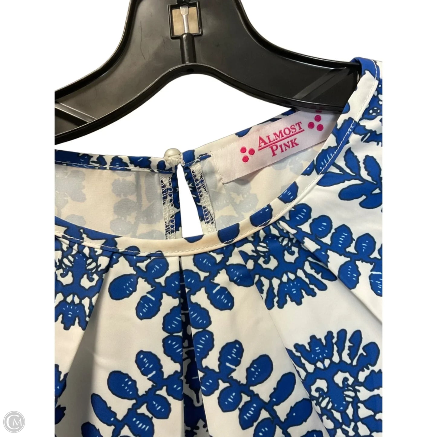 Top Sleeveless By Almost Pink In Blue & White, Size: Xl