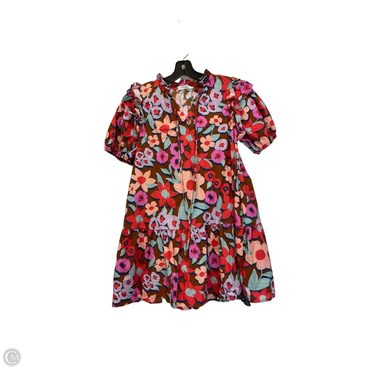 Dress Casual Short By Peach Love Cream California In Floral Print, Size: S
