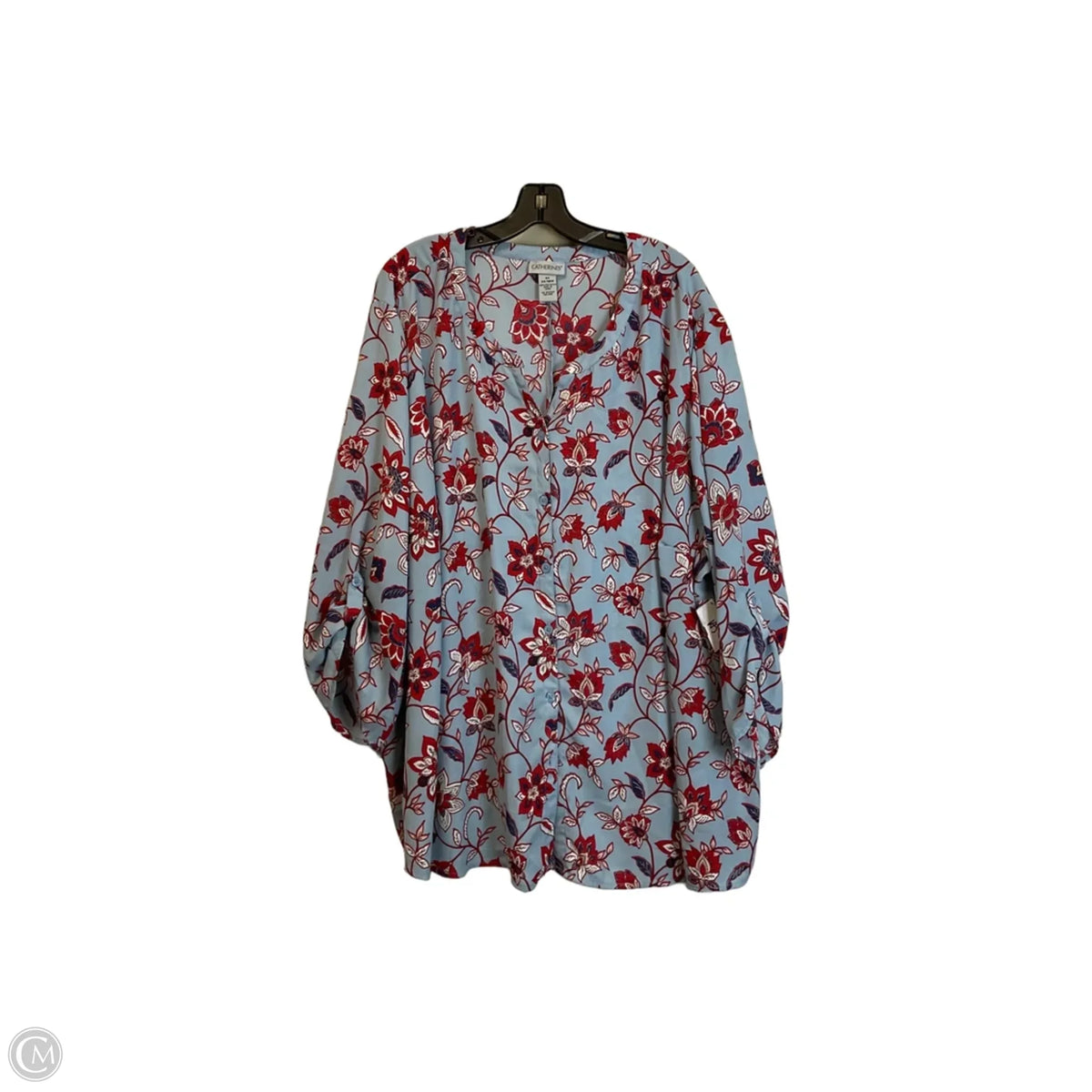 Top Long Sleeve By Catherines In Blue & Red, Size: 6