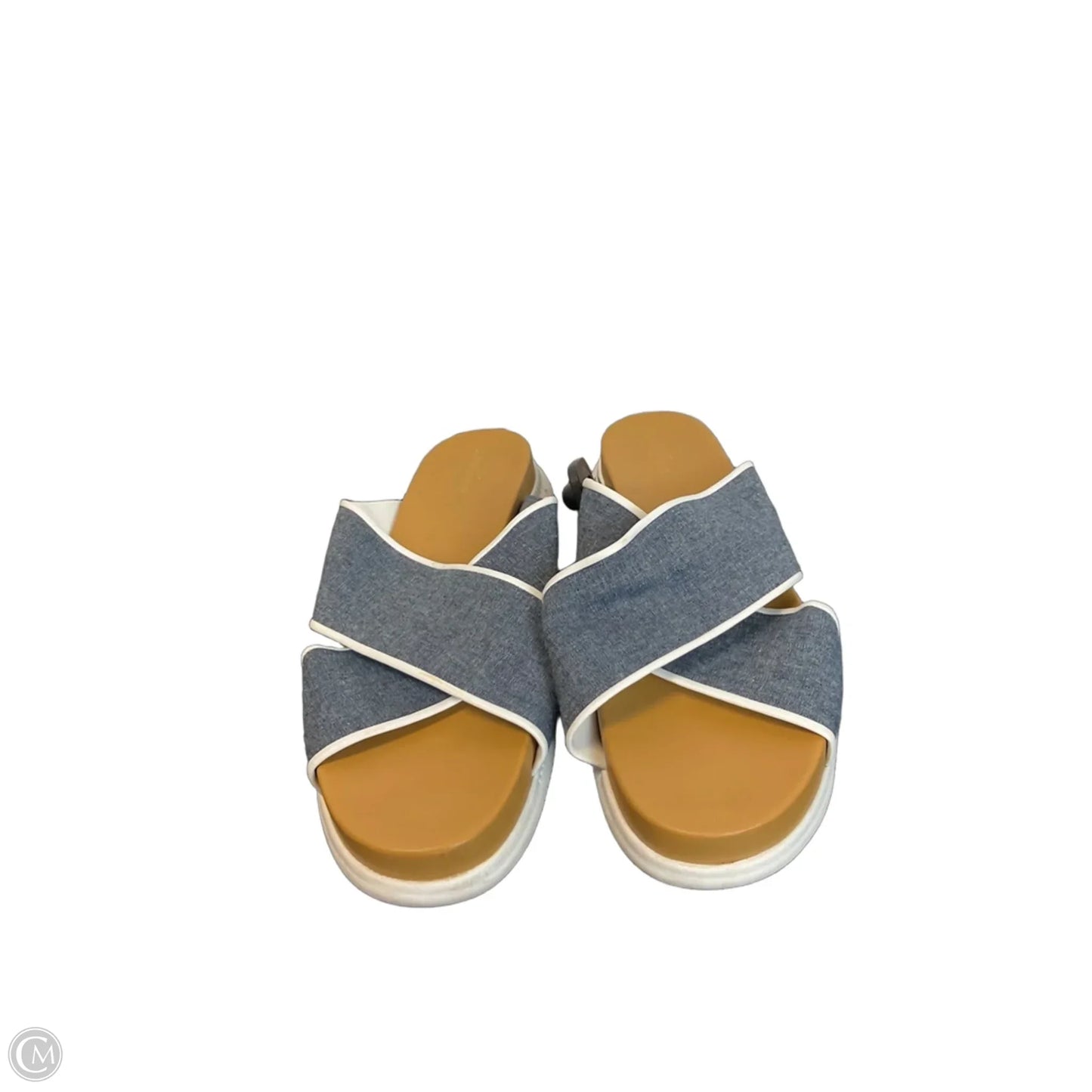 Sandals Heels Platform By Cole-haan In Blue Denim, Size: 11