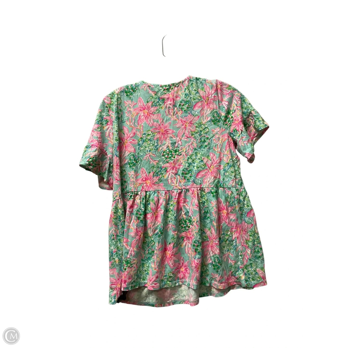 Top Short Sleeve Designer By Lilly Pulitzer In Floral Print, Size: M