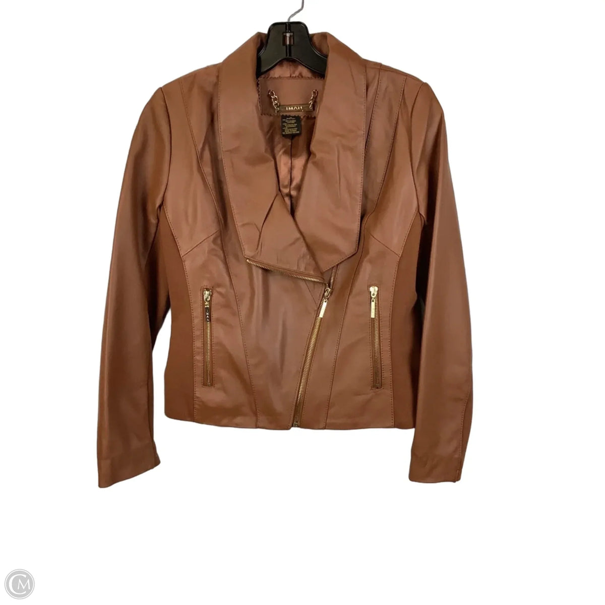 Jacket Leather By Iman In Brown, Size: Xs