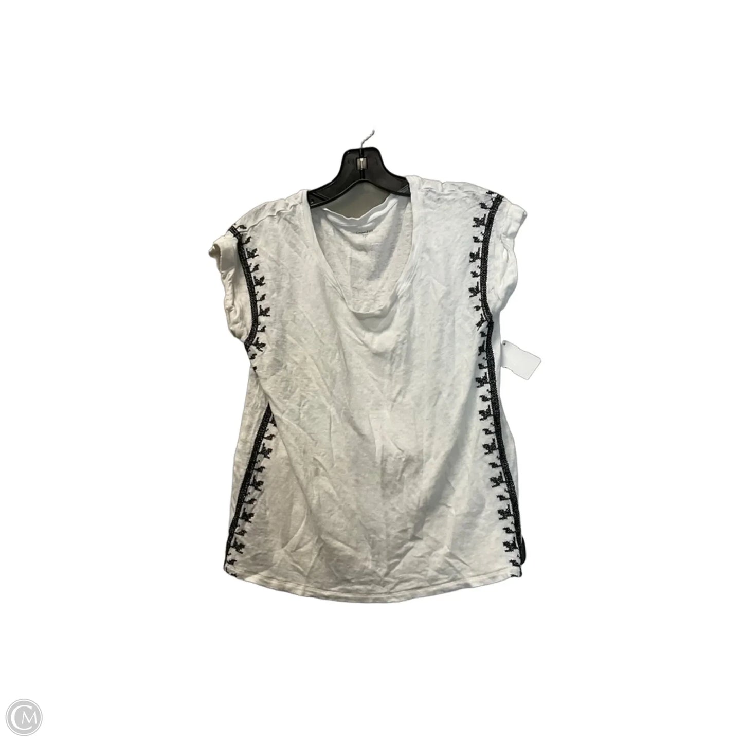 Top Short Sleeve By Garnet Hill In Black & White, Size: S