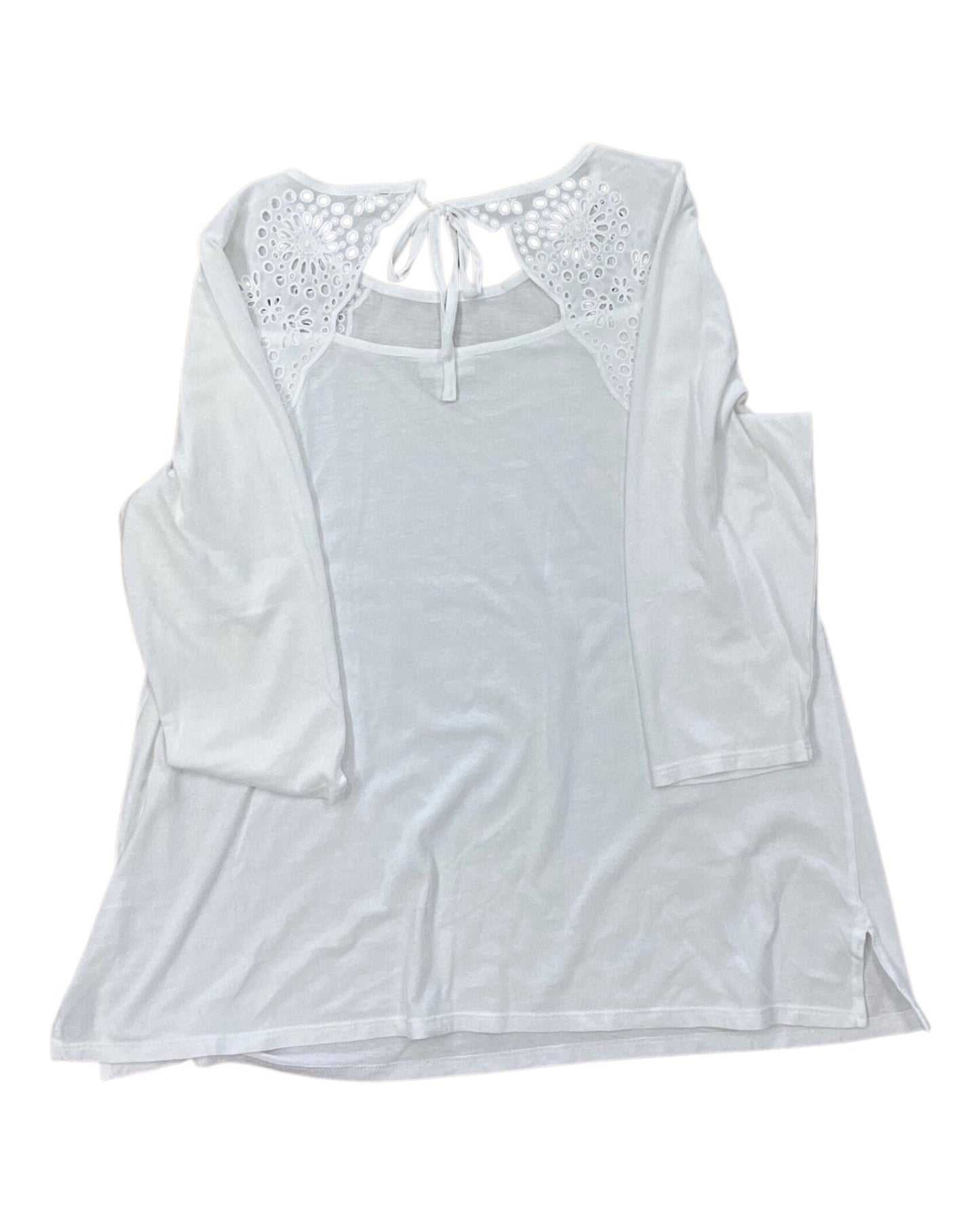 Top 3/4 Sleeve By J. Jill In White, Size:L