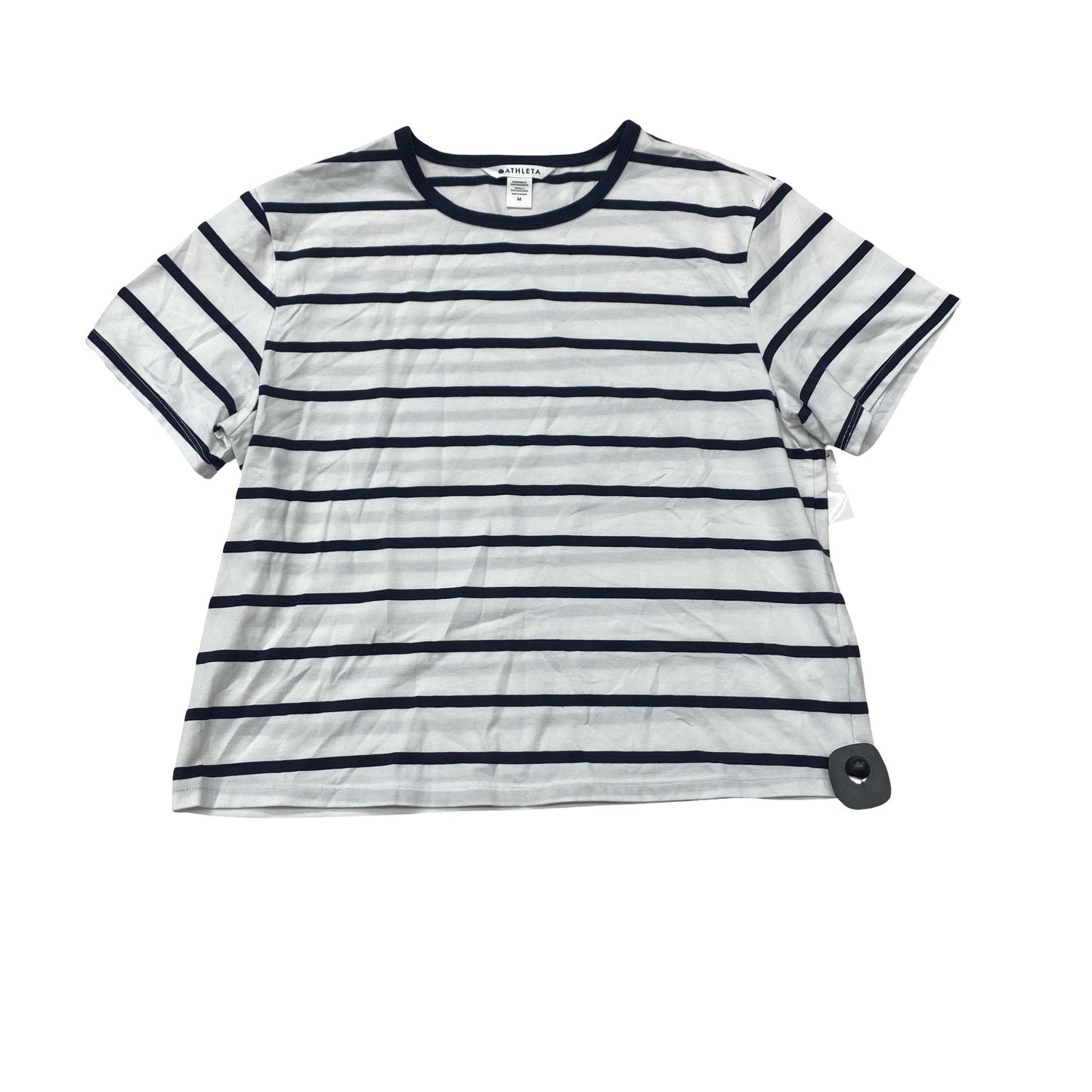 Athletic Top Ss By Athleta In Striped Pattern, Size:M
