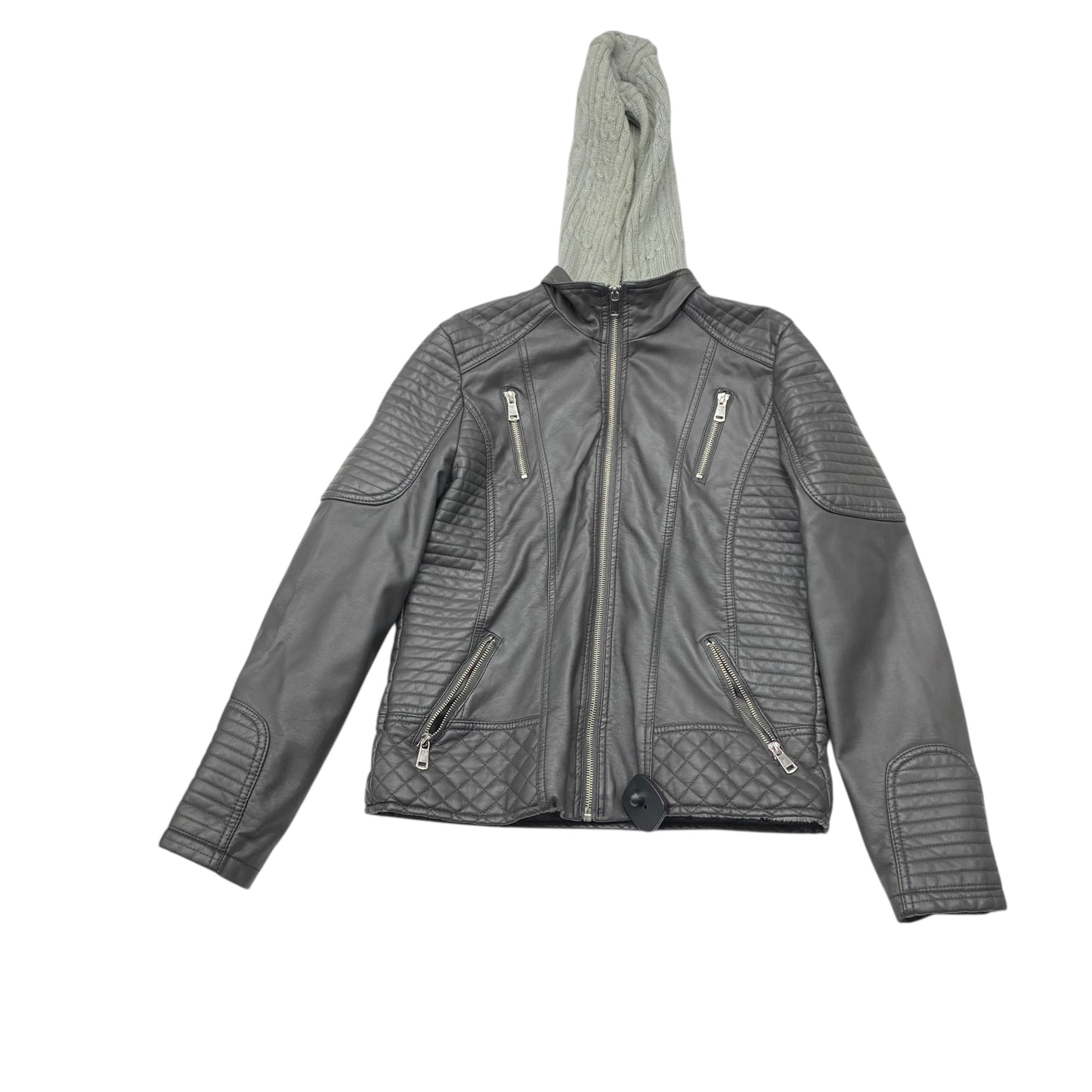 Jacket Moto By Ymi In Grey, Size:M