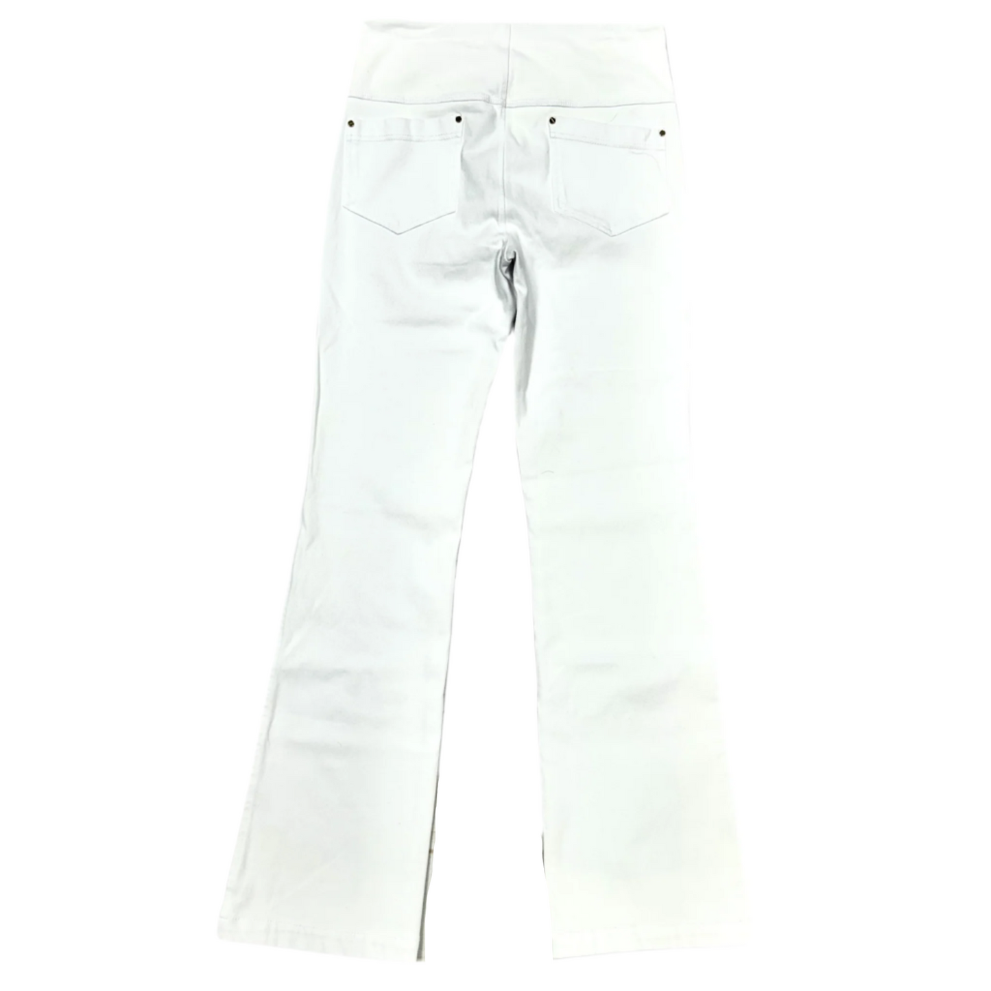 Jeans Flared By Lysse In White Denim, Size: M