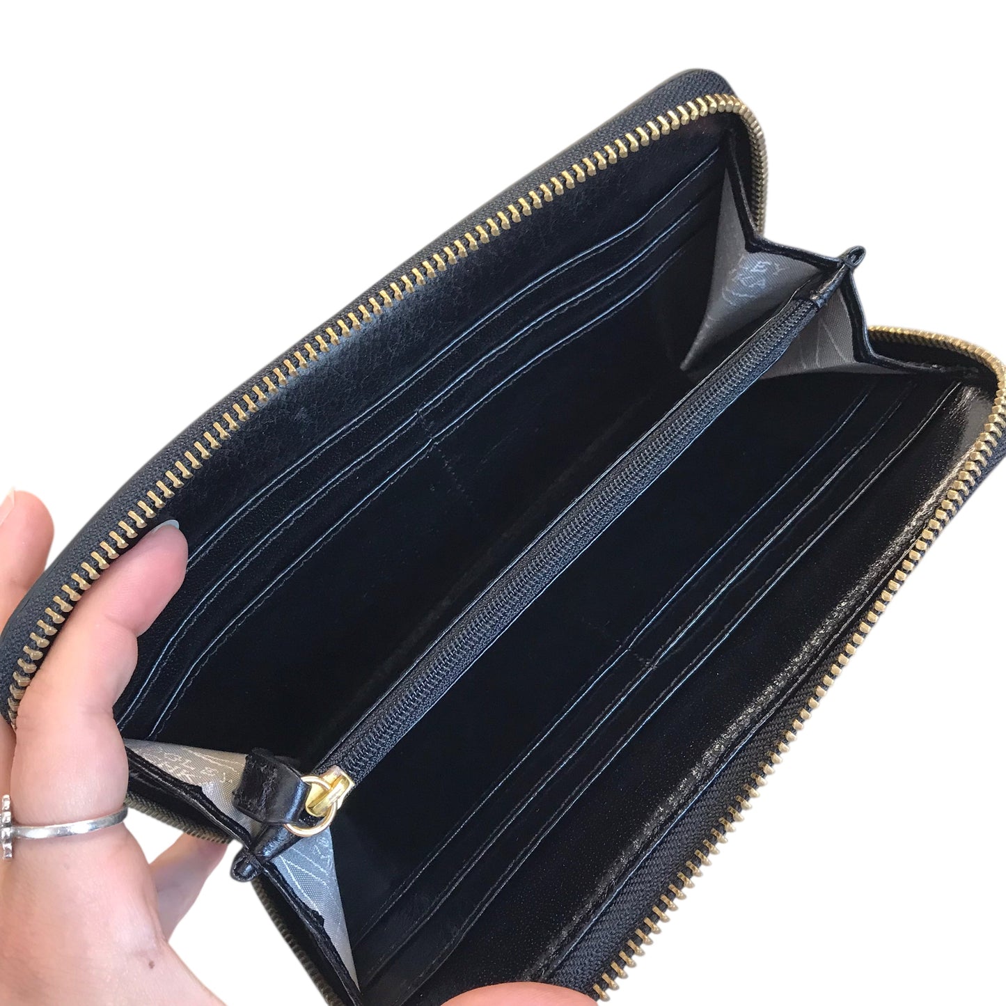 Wallet Leather By Badgley Mischka In Black, Size:Medium