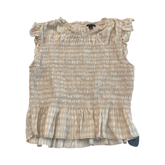 Top Sleeveless By Ann Taylor In Tan, Size:M