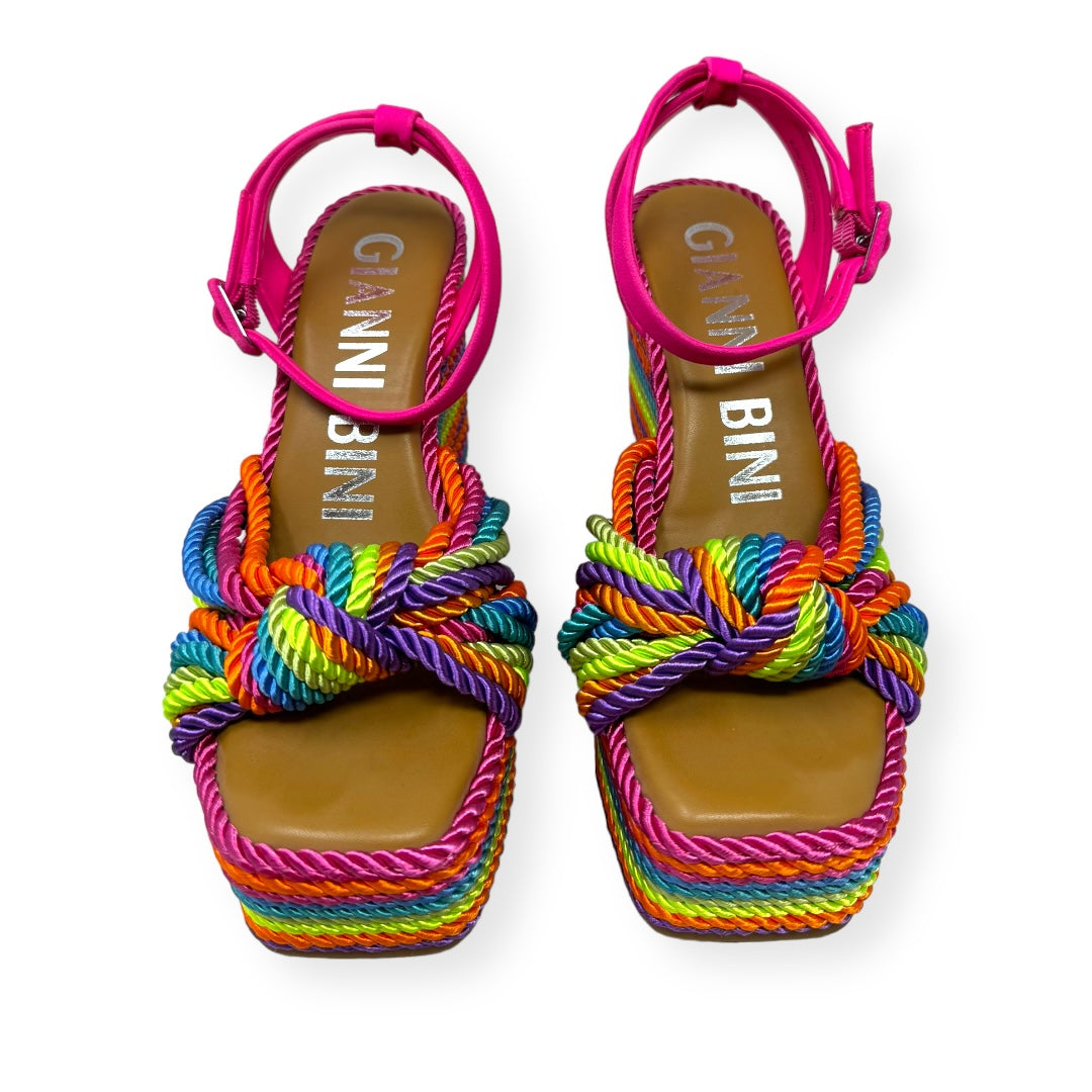 Leena Rainbow Cord Knot Platform Wedge Sandals By Gianni Bini  Size: 6.5
