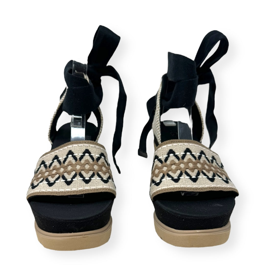 Abbot Ankle Wrap Platform Wedge Espadrille Sandal  By Ugg  Size: 7.5