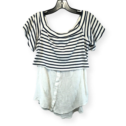 Striped Pattern Top Short Sleeve Anthropologie, Size S