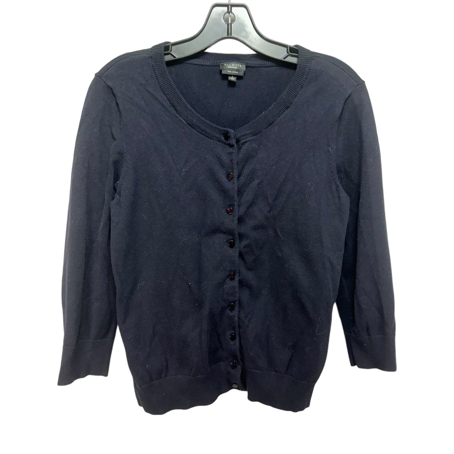 Pima Sweater Cardigan By Talbots In Navy, Size: S