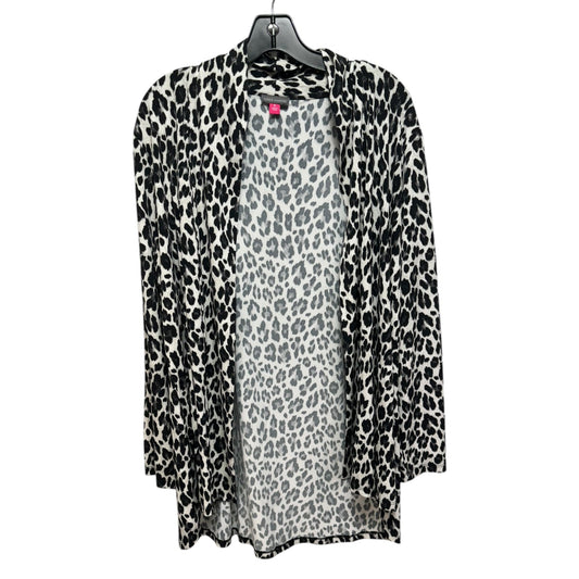 Sweater Cardigan By Vince Camuto In Leopard Print, Size: Xl