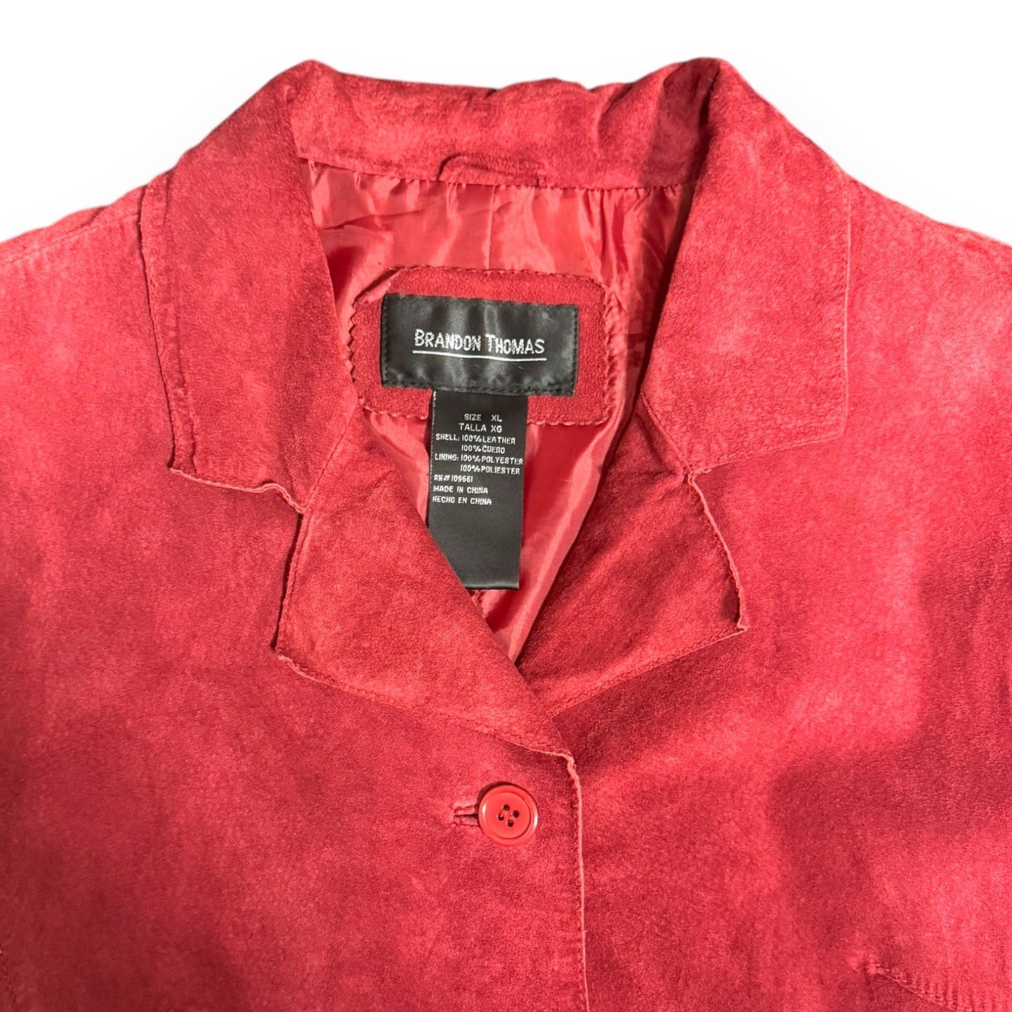 Washable Suede Jacket By Brandon Thomas In Red, Size: XL