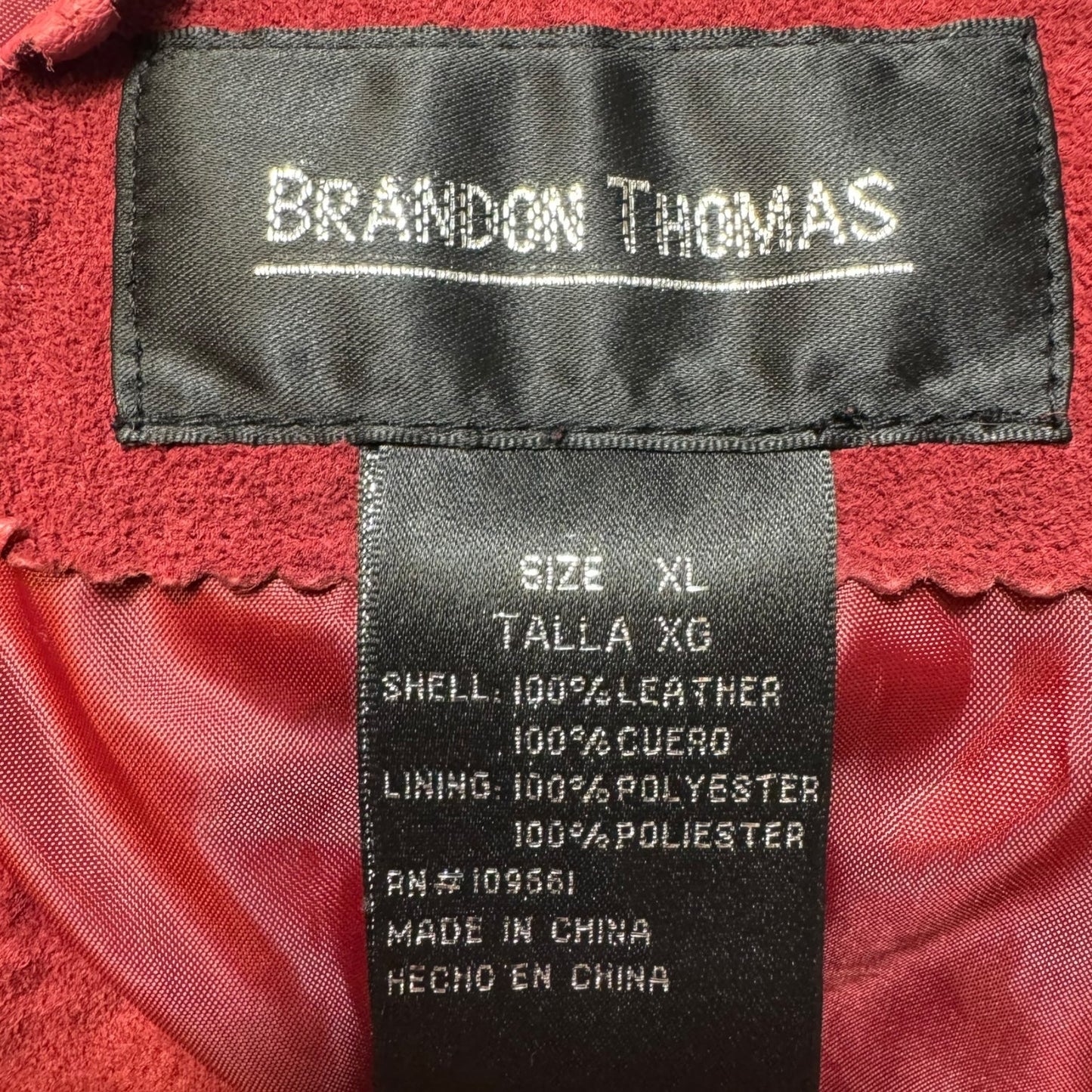 Washable Suede Jacket By Brandon Thomas In Red, Size: XL