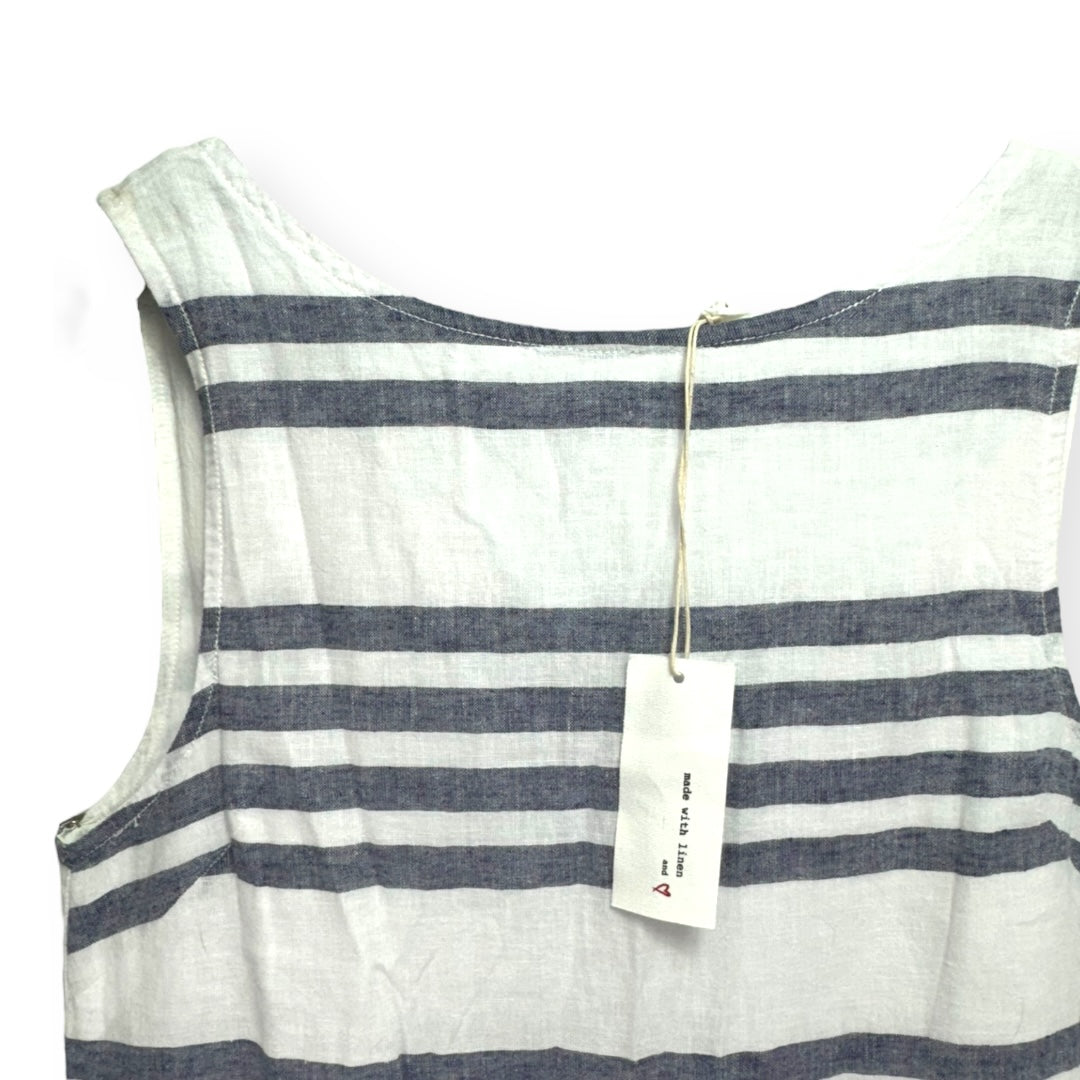 Striped Pattern Dress Casual Short Beachlunchlounge, Size S