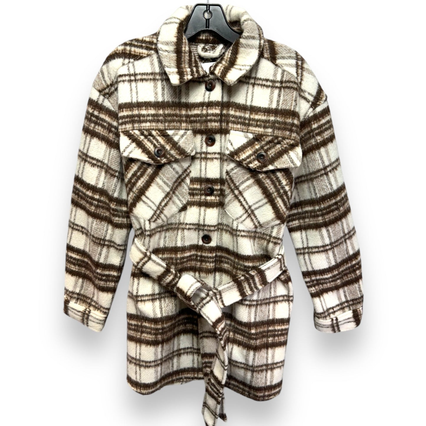 Coat Peacoat By Gibson And Latimer In Plaid Pattern, Size: L