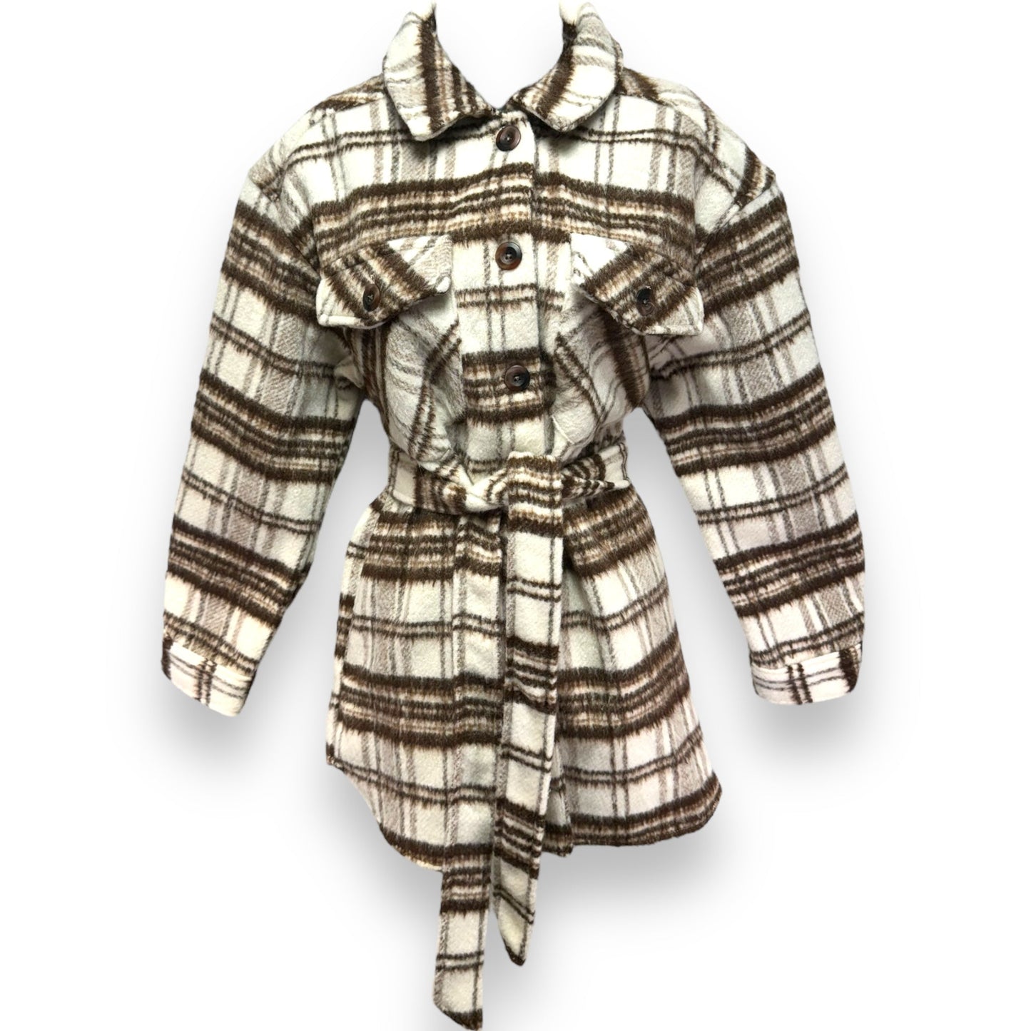 Coat Peacoat By Gibson And Latimer In Plaid Pattern, Size: L