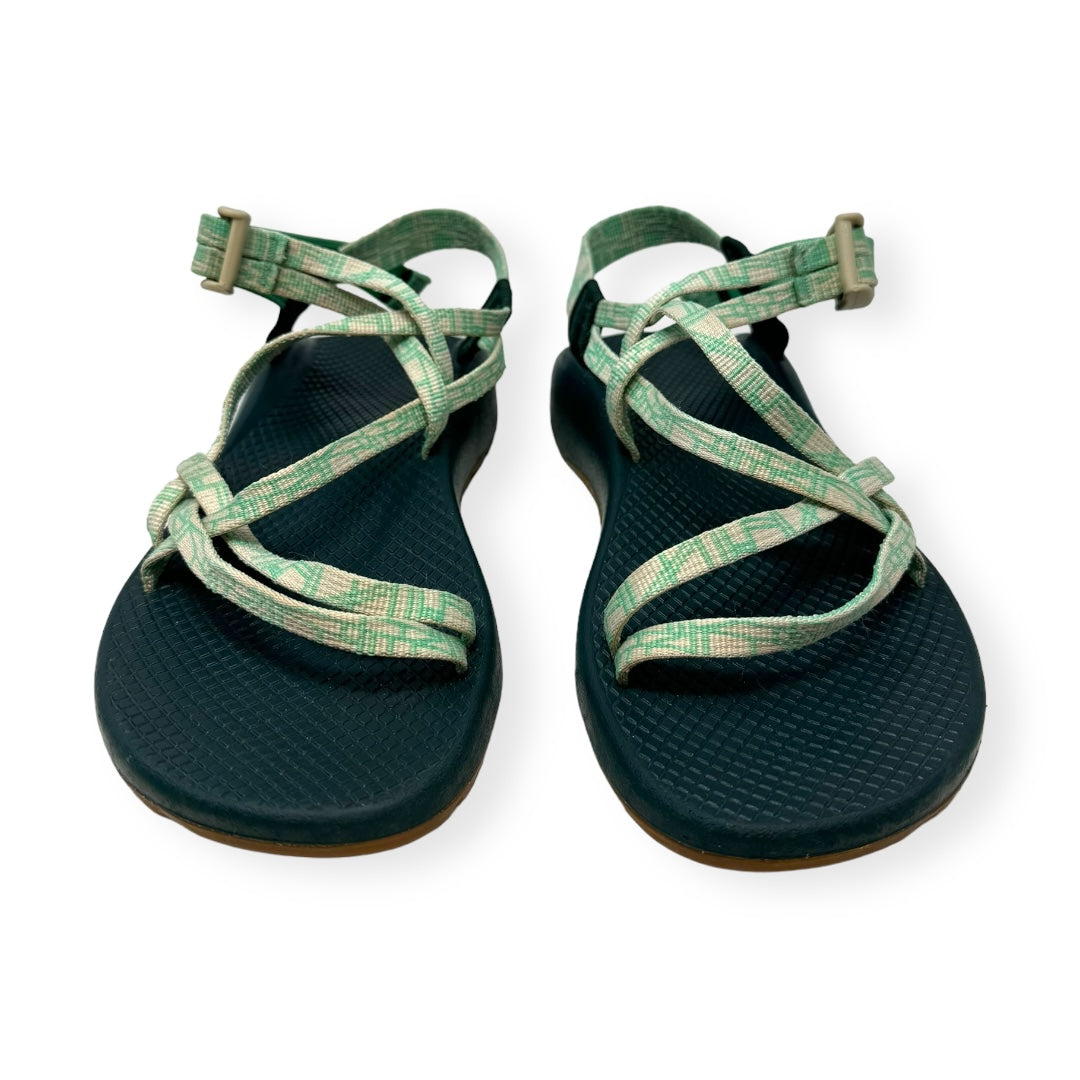 Green Sandals Flats Chacos, Size 6