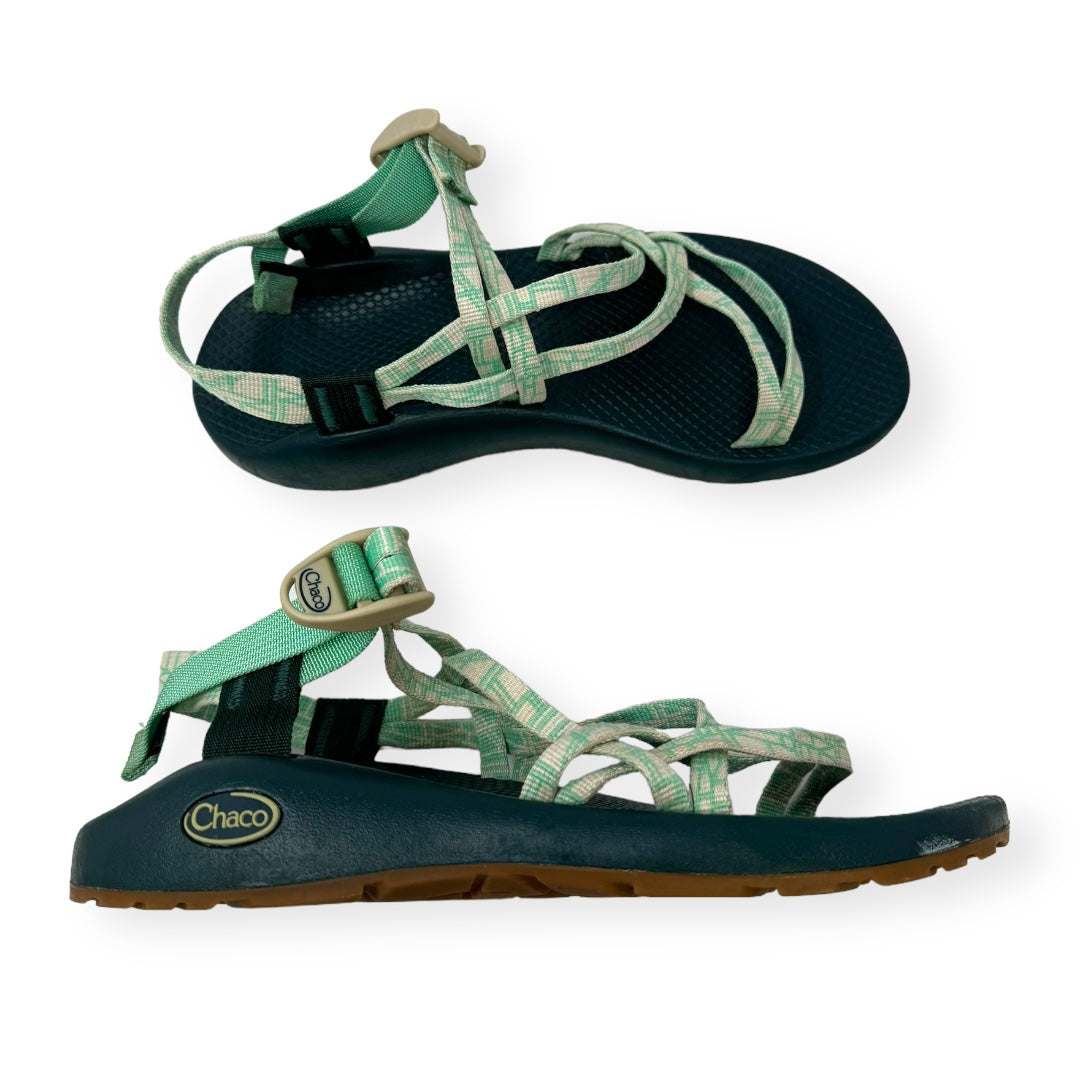 Green Sandals Flats Chacos, Size 6