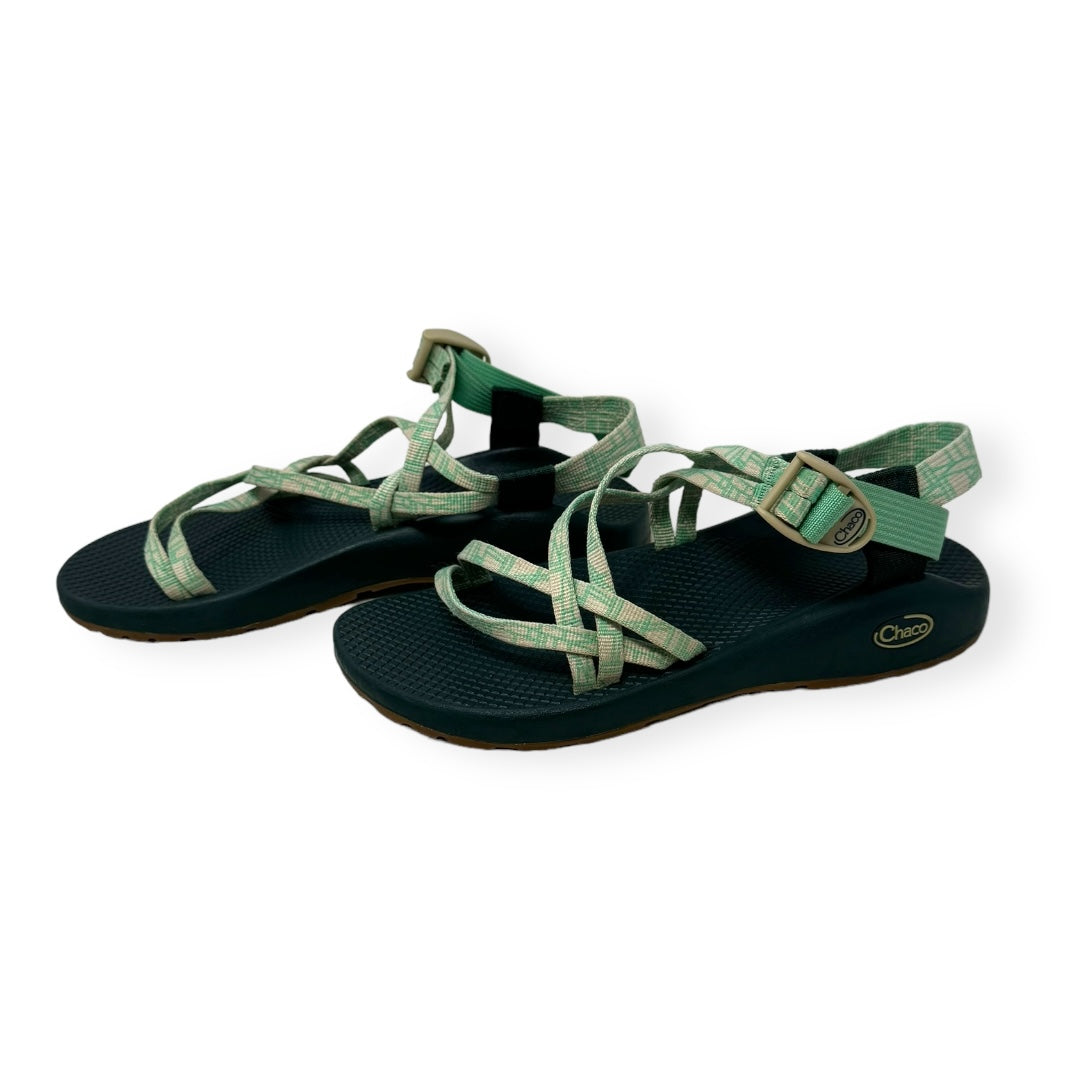 Green Sandals Flats Chacos, Size 6