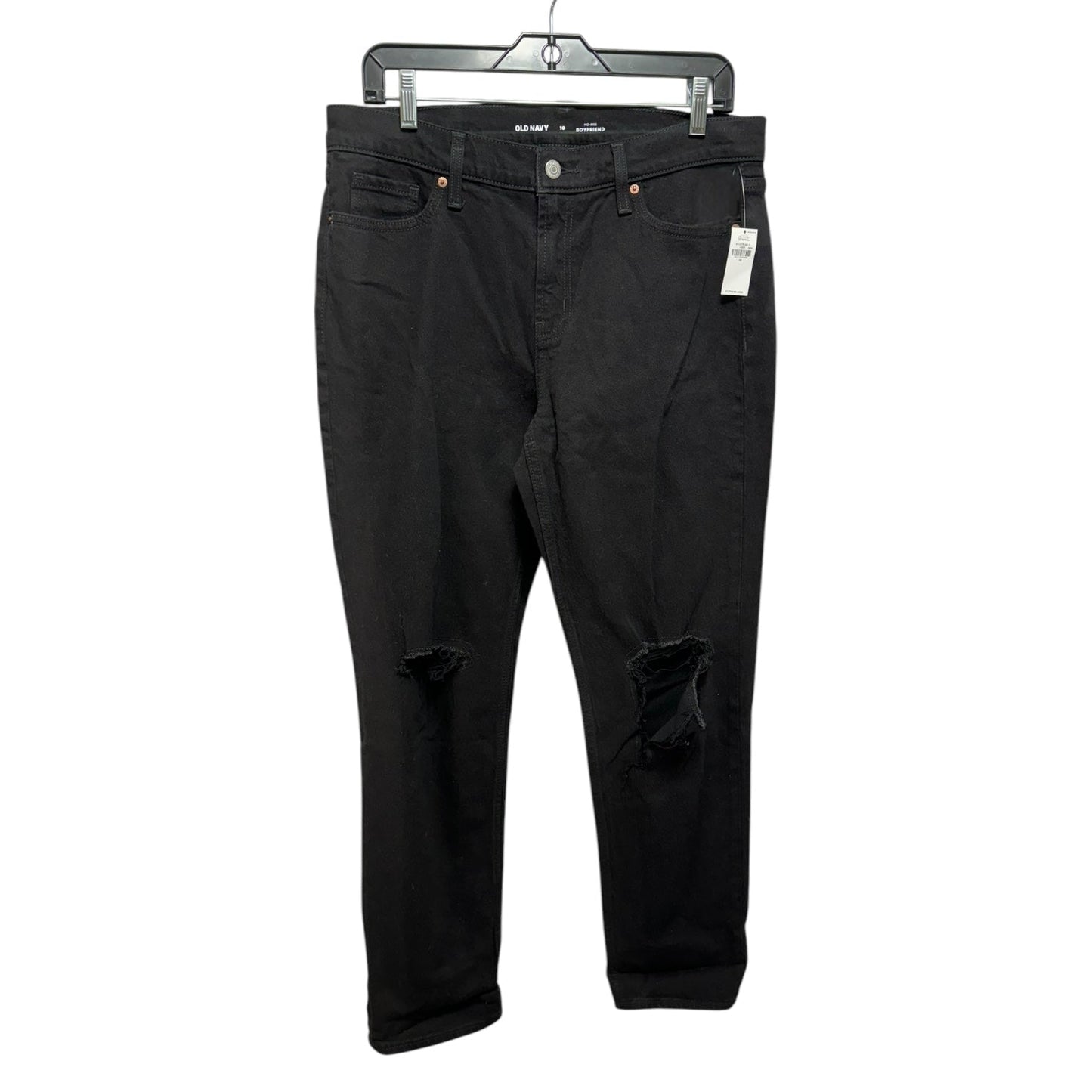 Mid Rise Jeans Boyfriend By Old Navy In Black, Size: 10