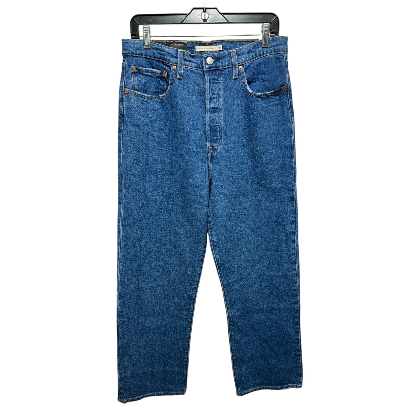 Ribcage Straight Ankle Jeans By Levis In Blue, Size: 12