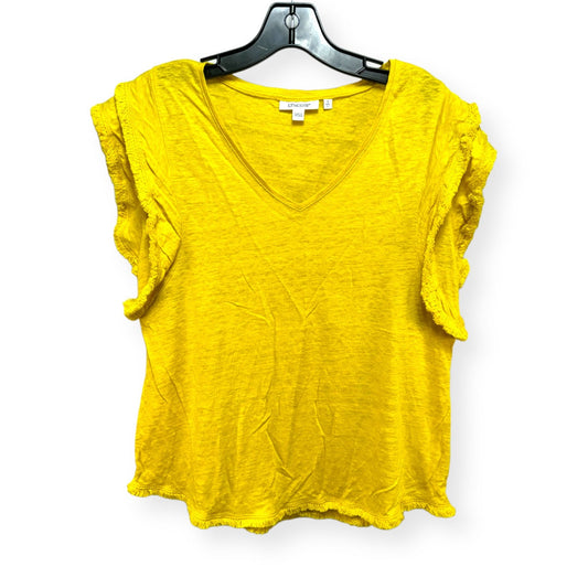 Linen Yellow Top Short Sleeve Chicos, Size L