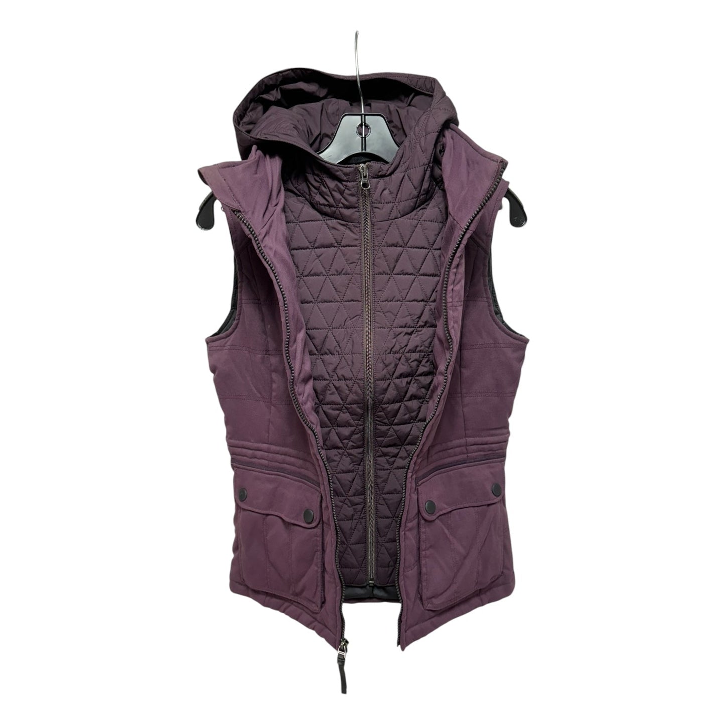 Double Layer Hooded Vest Puffer & Quilted By Prana In Purple, Size: Xs