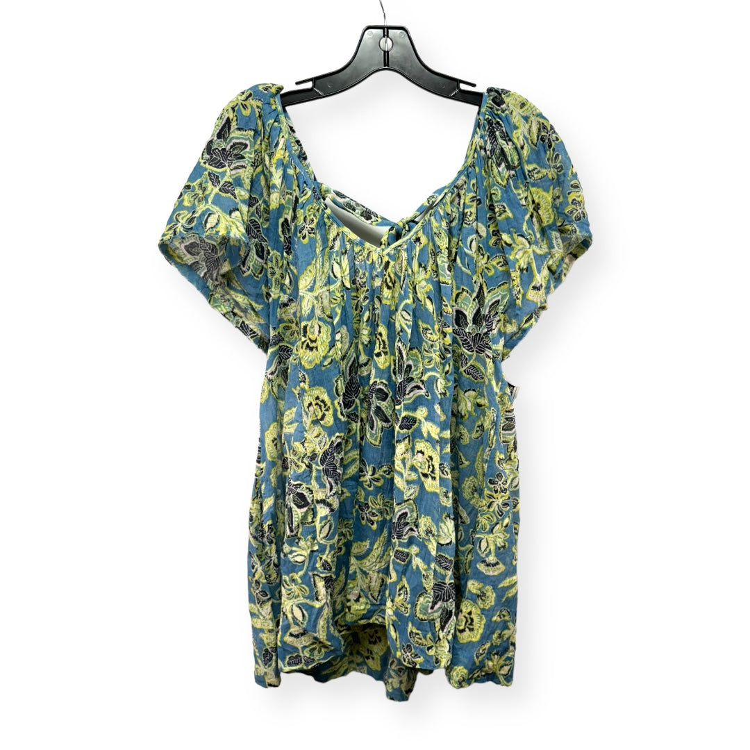 Floral Print Top Short Sleeve Free People, Size S