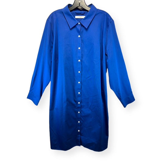 Blue Dress Casual Midi Foxcroft, Size 2x