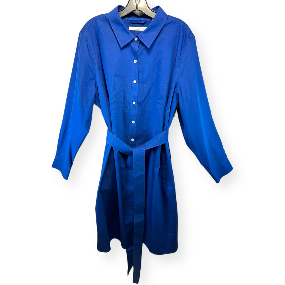 Blue Dress Casual Midi Foxcroft, Size 2x
