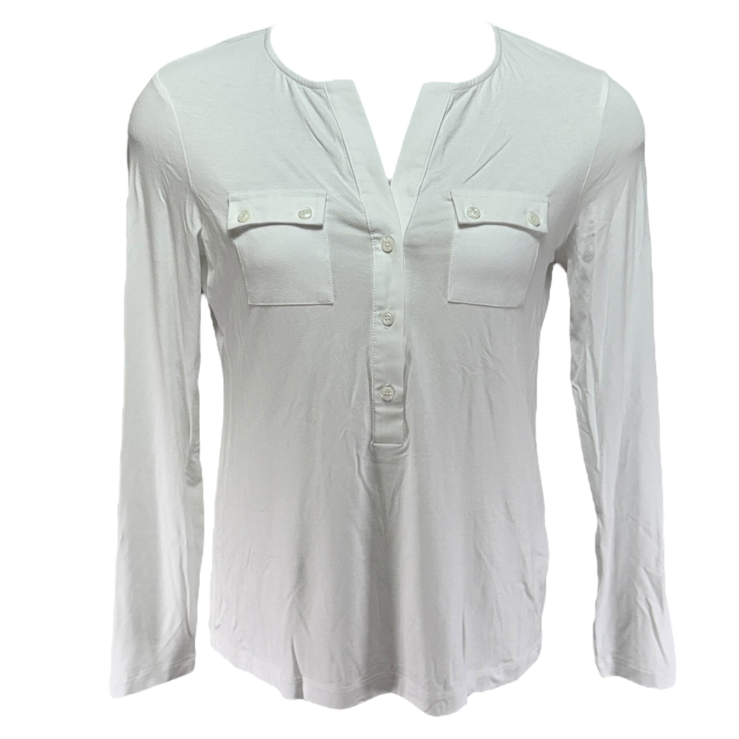 Calista Roll Up Henley Top By Anatomie In White, Size: M